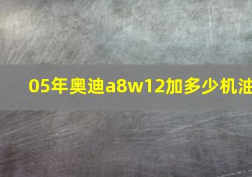 05年奥迪a8w12加多少机油