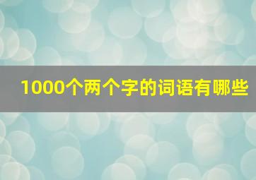 1000个两个字的词语有哪些