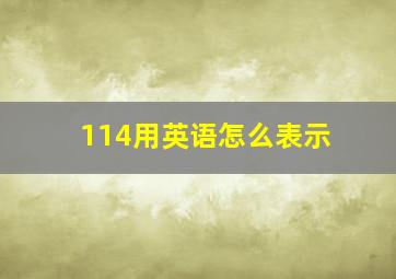 114用英语怎么表示