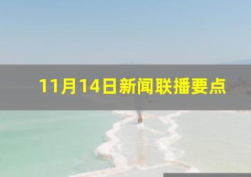 11月14日新闻联播要点