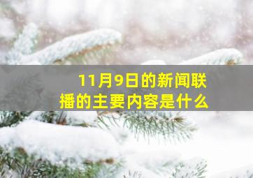 11月9日的新闻联播的主要内容是什么