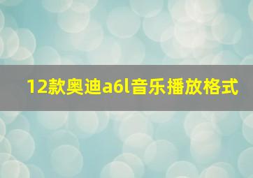 12款奥迪a6l音乐播放格式