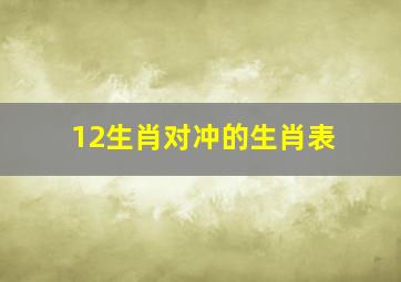 12生肖对冲的生肖表