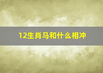 12生肖马和什么相冲