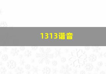 1313谐音