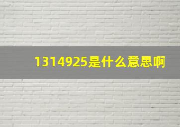 1314925是什么意思啊