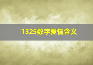 1325数字爱情含义