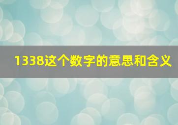 1338这个数字的意思和含义