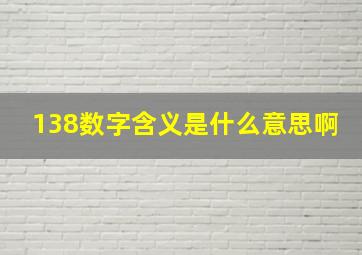 138数字含义是什么意思啊