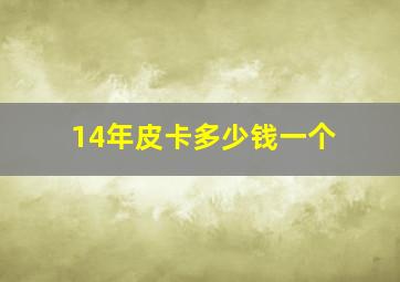 14年皮卡多少钱一个