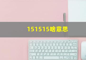 151515啥意思