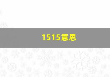 1515意思