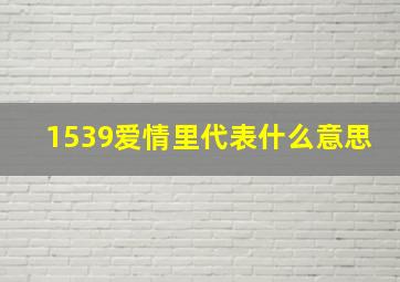 1539爱情里代表什么意思