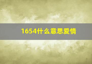 1654什么意思爱情