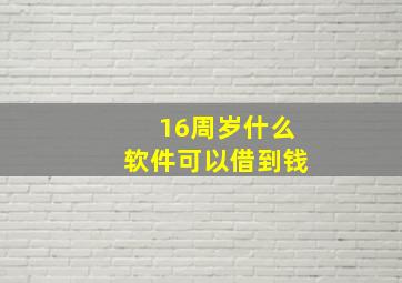 16周岁什么软件可以借到钱