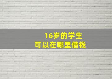 16岁的学生可以在哪里借钱