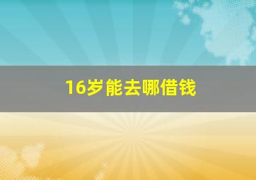 16岁能去哪借钱