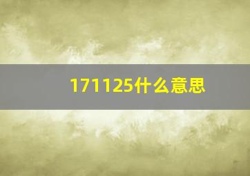 171125什么意思