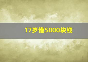 17岁借5000块钱