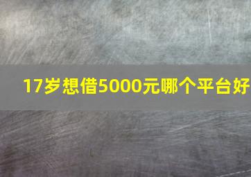 17岁想借5000元哪个平台好