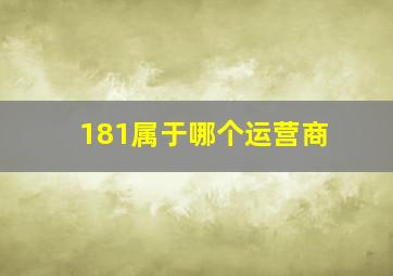 181属于哪个运营商