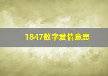 1847数字爱情意思