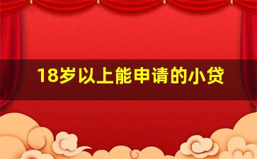 18岁以上能申请的小贷