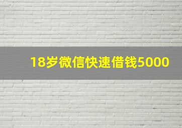 18岁微信快速借钱5000