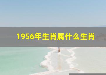 1956年生肖属什么生肖