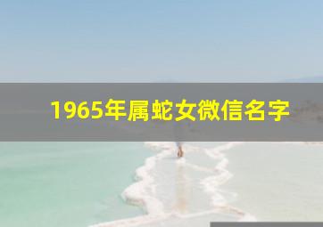 1965年属蛇女微信名字