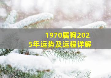 1970属狗2025年运势及运程详解