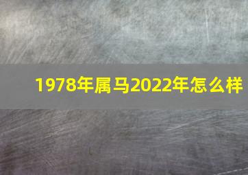 1978年属马2022年怎么样