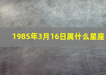 1985年3月16日属什么星座