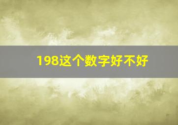 198这个数字好不好