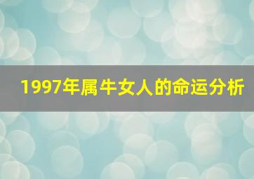 1997年属牛女人的命运分析