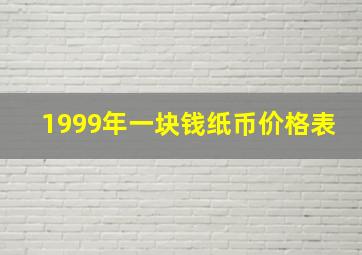 1999年一块钱纸币价格表