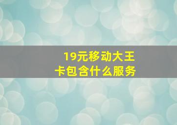 19元移动大王卡包含什么服务