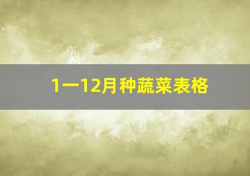 1一12月种蔬菜表格