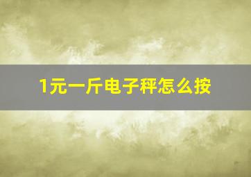 1元一斤电子秤怎么按