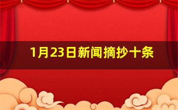 1月23日新闻摘抄十条