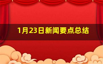 1月23日新闻要点总结