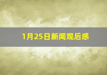 1月25日新闻观后感