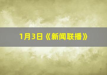 1月3日《新闻联播》