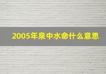 2005年泉中水命什么意思