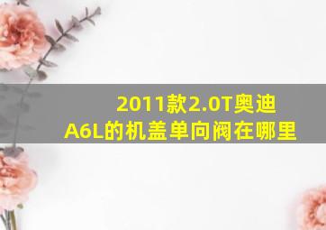 2011款2.0T奥迪A6L的机盖单向阀在哪里