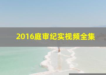 2016庭审纪实视频全集