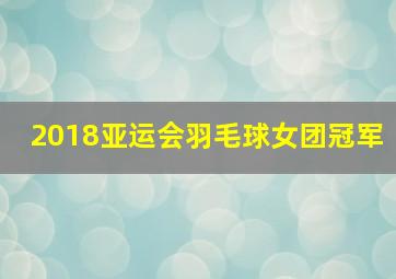 2018亚运会羽毛球女团冠军