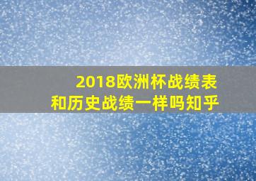 2018欧洲杯战绩表和历史战绩一样吗知乎