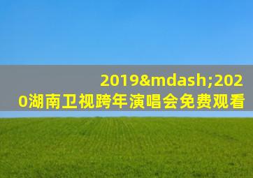 2019—2020湖南卫视跨年演唱会免费观看