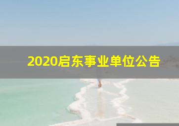 2020启东事业单位公告